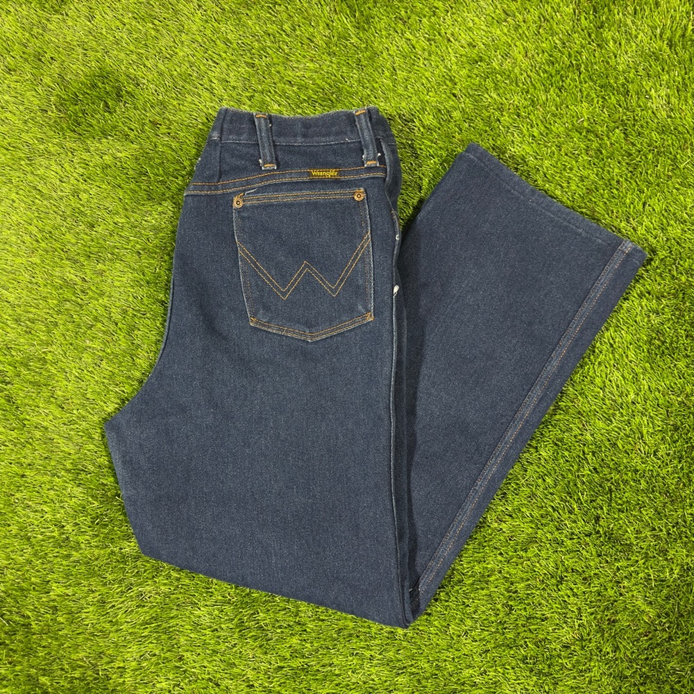 Vintage Wrangler Cowboy Cut Jeans 36x30 Mens Blue Slim Fit 70s Ideal Zipper